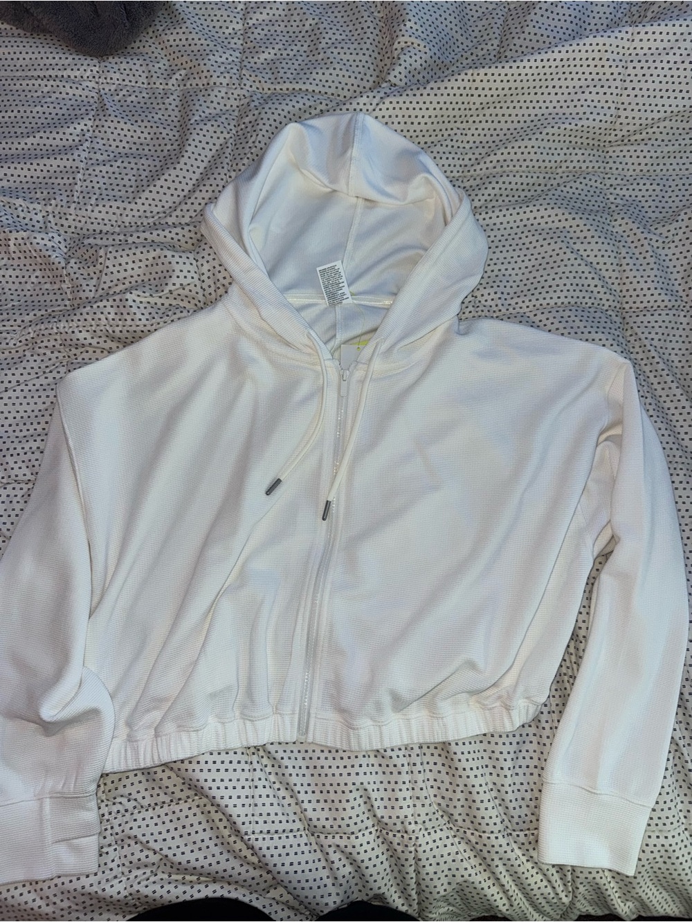 Target White Cropped Zip Hoodie